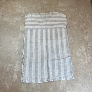 Eileen Fisher Blue and White Striped Maxi Dress